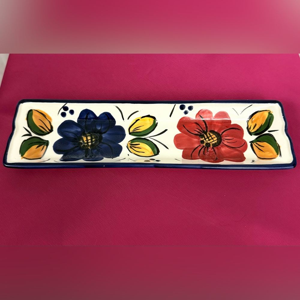 Autentica Handmade Rectangular 10.8”x 3.25” Ceramic Serving/Sushi Tray      NIB - Picture 5 of 9